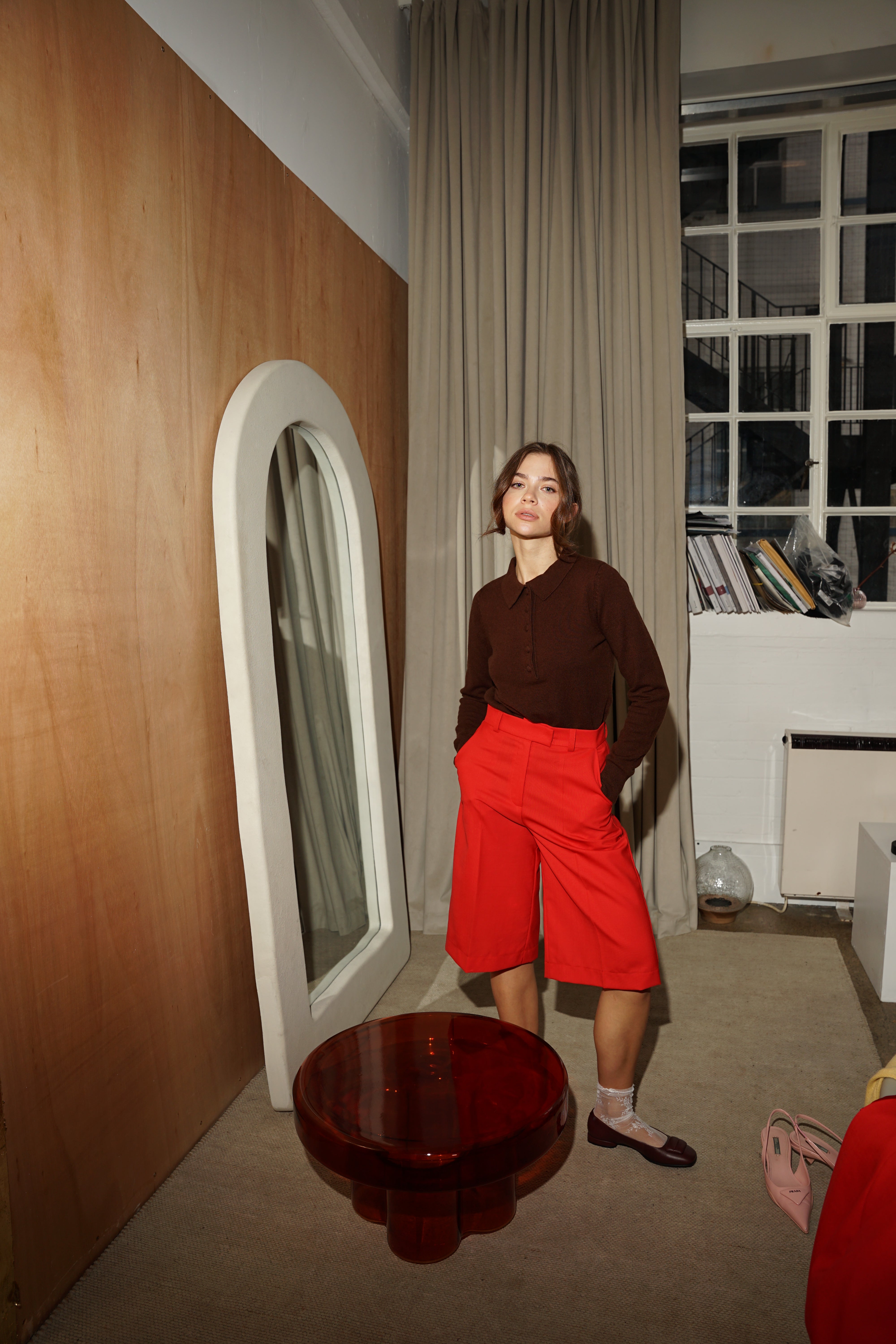 Wool Culotte Shorts