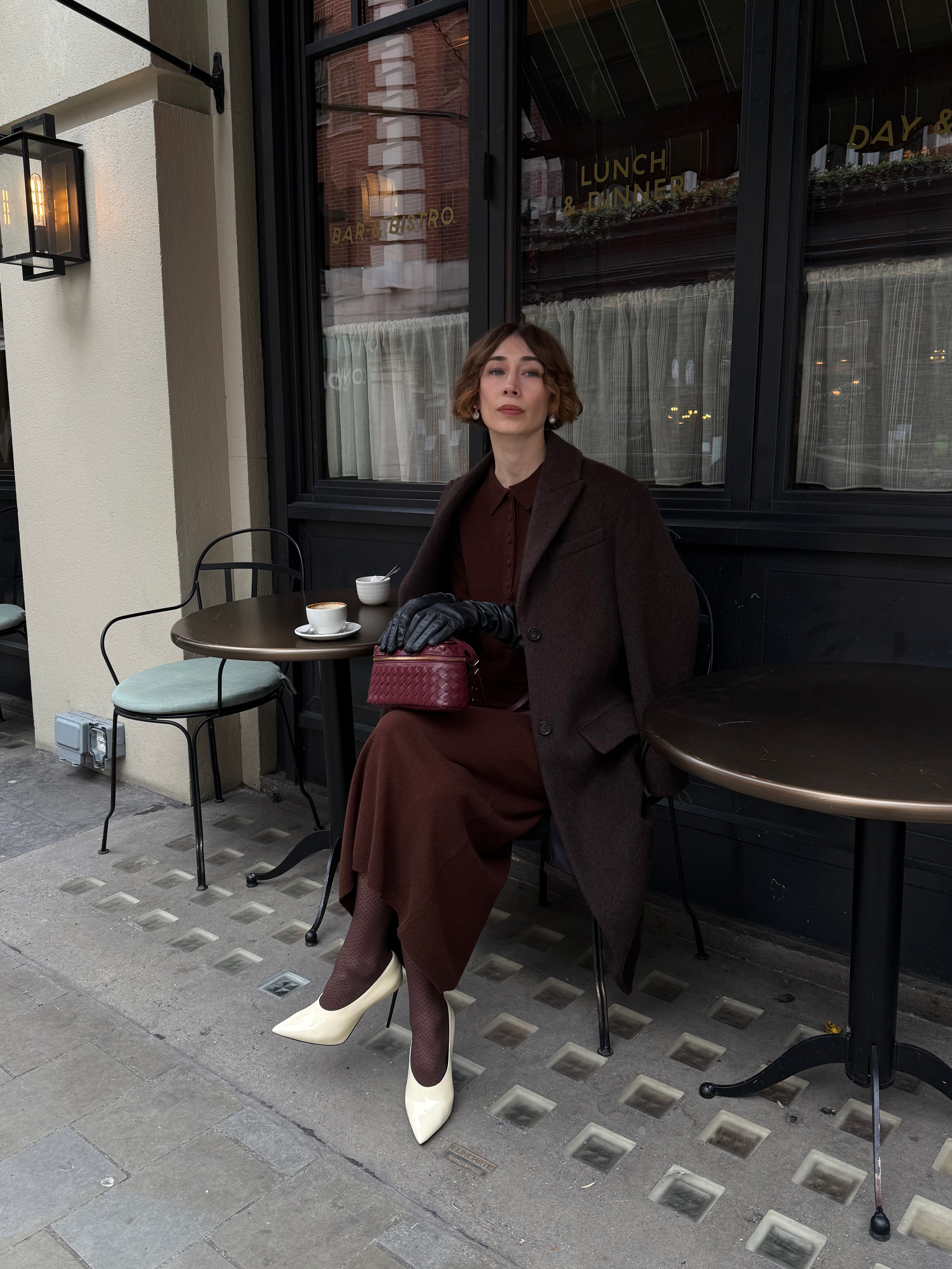 Merino Knitted Midi-Length Skirt - Deep Brown