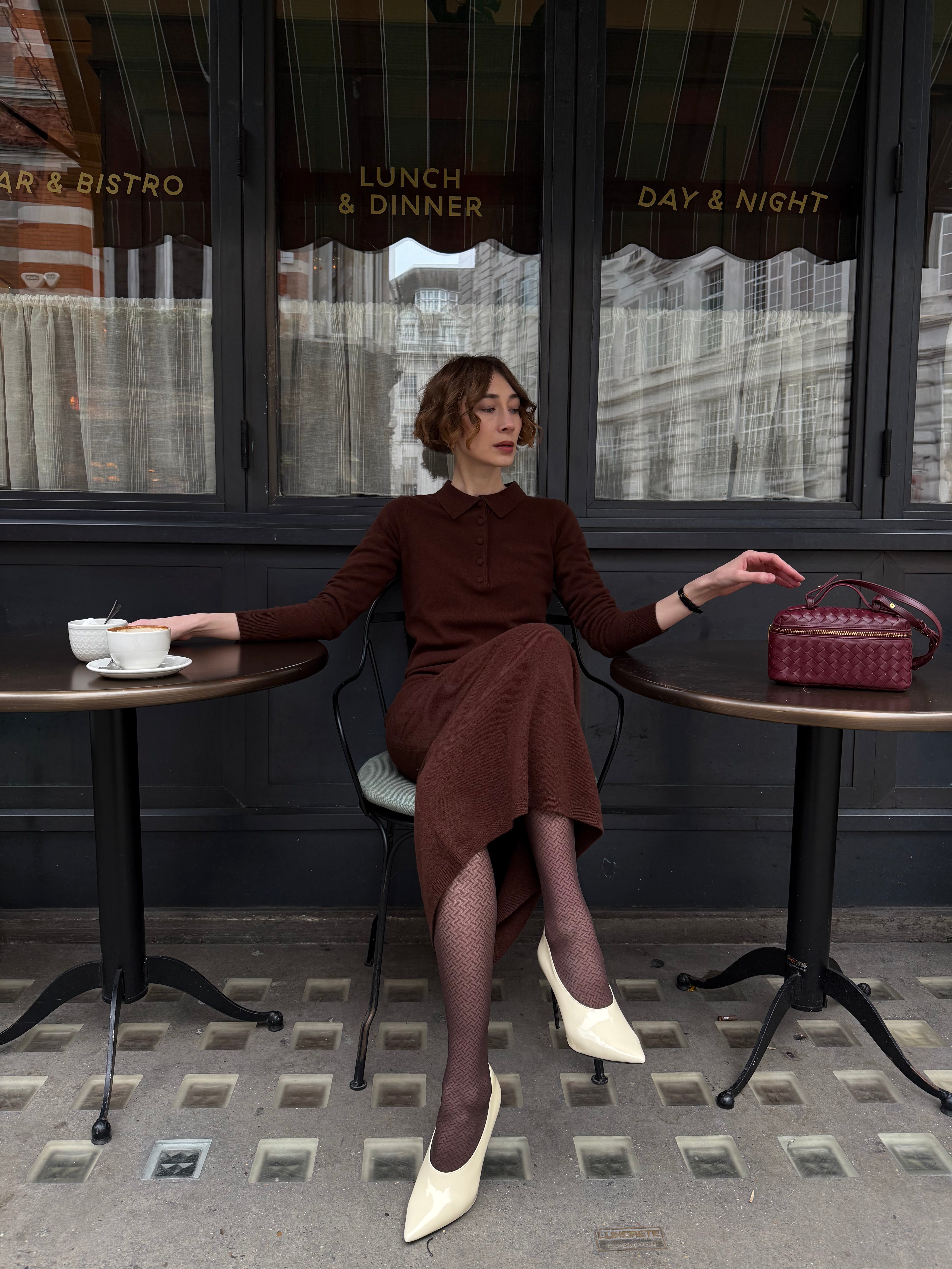 Merino Polo Knitted Jumper - Deep Brown